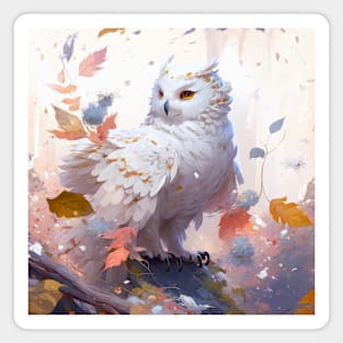 Owl Bird Portrait Animal Painting Wildlife Outdoors Adventure Magnet